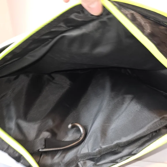 Unisex Black Crossbody Sling Bag Daypack Neon Yellow Green Sporty Travel Hiking - Picture 5 of 10